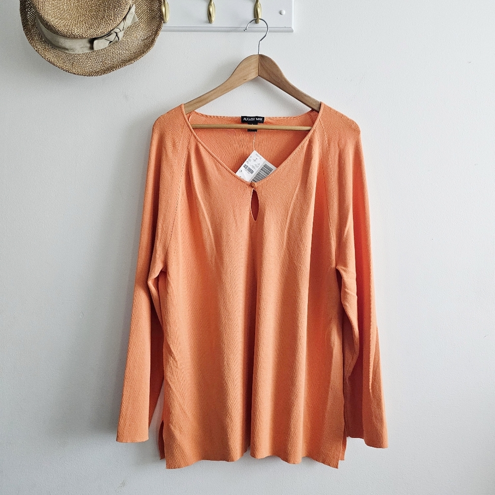 NWT Deadstock Vintage Y2K August Max Knit Orange Top Made in England
